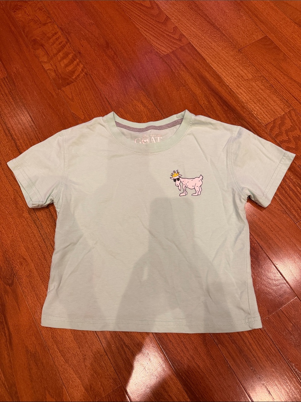 Kids Mint Green Graphic Crop Short-Sleeve Tee by GOAT